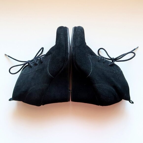 Dolce Vita Black Suede Leather Wedge Heel Lace Up Ankle Boots / Booties Size 9.5 - Picture 8 of 16